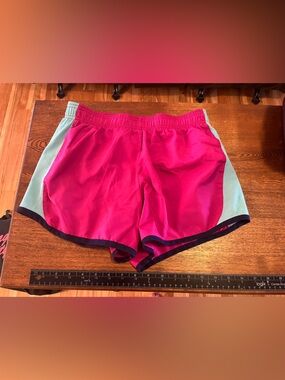Danskin Now Hot Pink Athletic Shorts with Mint and Navy Trim